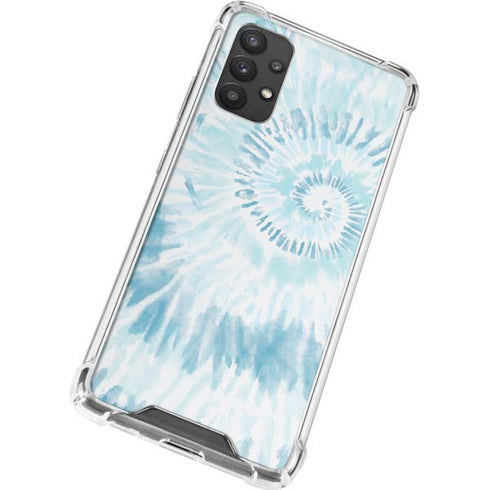 Blue and White Tie Dye Galaxy A32 5G Clear Case
