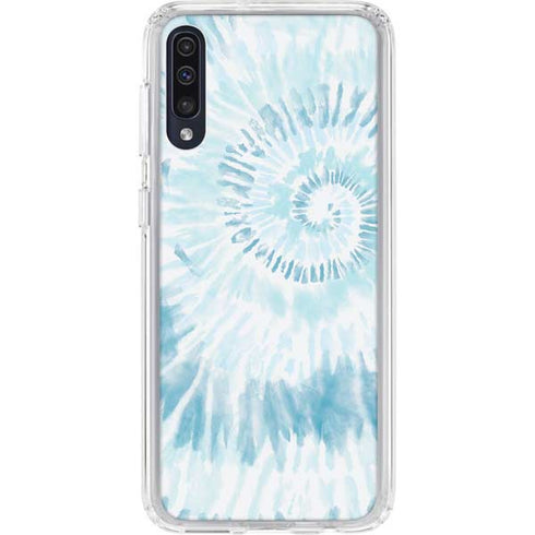 Blue and White Tie Dye Galaxy A50 Clear Case