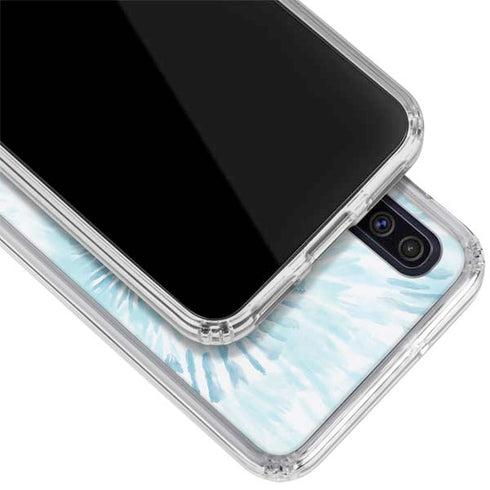 Blue and White Tie Dye Galaxy A50 Clear Case