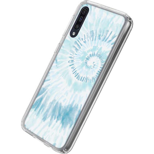 Blue and White Tie Dye Galaxy A50 Clear Case