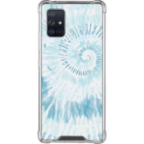 Blue and White Tie Dye Galaxy A71 5G Clear Case