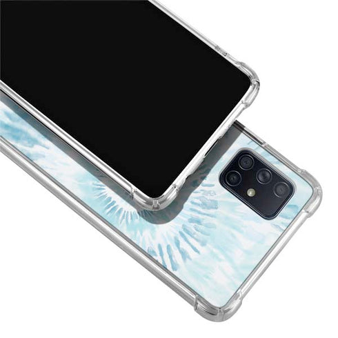 Blue and White Tie Dye Galaxy A71 5G Clear Case