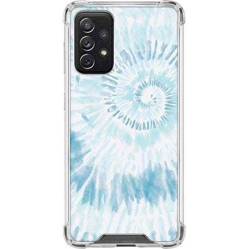 Blue and White Tie Dye Galaxy A72 5G Clear Case