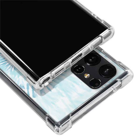 Blue and White Tie Dye Galaxy S22 Ultra Clear Case