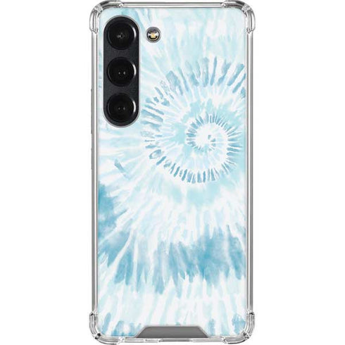 Blue and White Tie Dye Galaxy S23 Clear Case