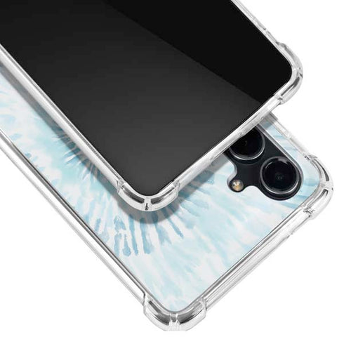 Blue and White Tie Dye Galaxy S23 FE Clear Case