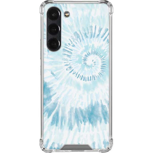 Blue and White Tie Dye Galaxy S23 Plus Clear Case
