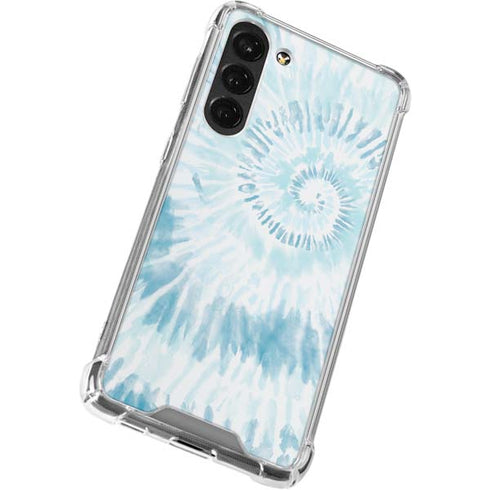 Blue and White Tie Dye Galaxy S23 Plus Clear Case