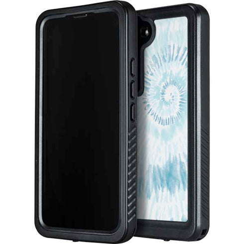 Blue and White Tie Dye Galaxy S23 Waterproof Case
