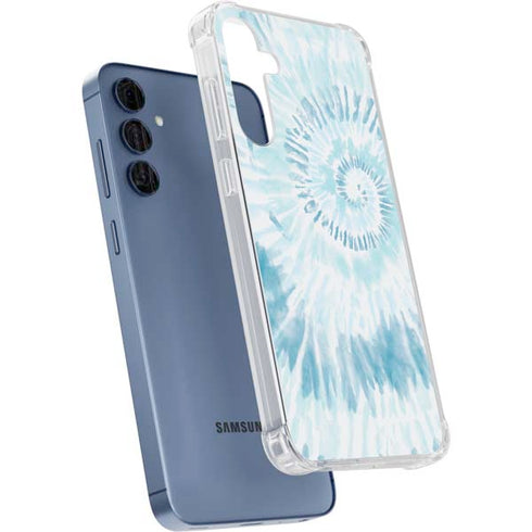 Blue and White Tie Dye Galaxy S24 Clear Case