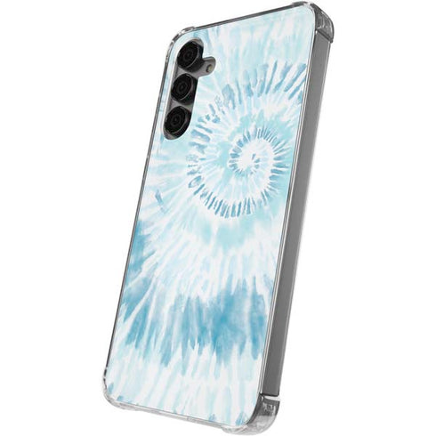 Blue and White Tie Dye Galaxy S24 Plus Clear Case