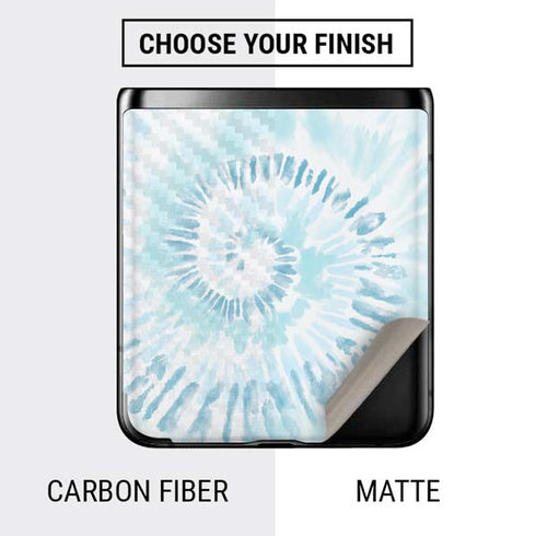 Blue and White Tie Dye Galaxy Z Flip Skin