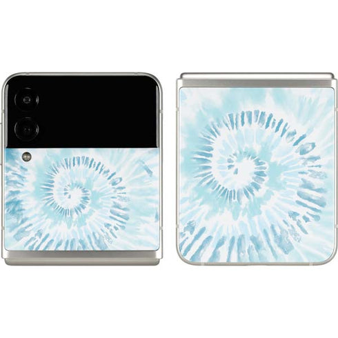 Blue and White Tie Dye Galaxy Z Flip3 5G Skin