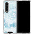 Blue and White Tie Dye Galaxy Z Fold4 5G Clear Case