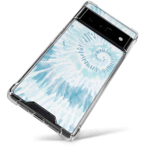 Blue and White Tie Dye Google Pixel 6 Clear Case