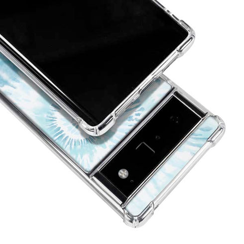 Blue and White Tie Dye Google Pixel 6 Clear Case
