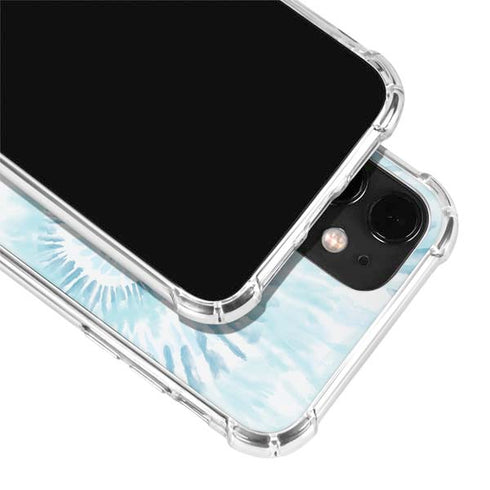 Blue and White Tie Dye iPhone 12 Clear Case