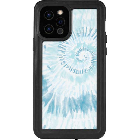 Blue and White Tie Dye iPhone 12 Pro Waterproof Case