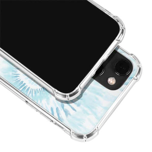 Blue and White Tie Dye iPhone 13 Mini Clear Case