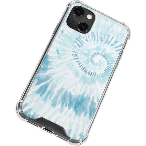 Blue and White Tie Dye iPhone 13 Mini Clear Case