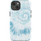 Blue and White Tie Dye iPhone 14 Impact Case
