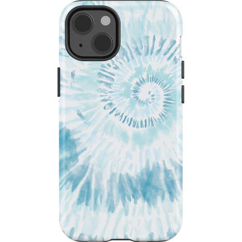 Blue and White Tie Dye iPhone 15 Impact Case