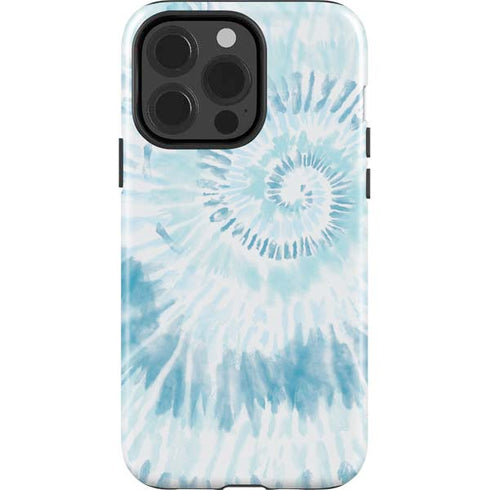 Blue and White Tie Dye iPhone 15 Pro Impact Case
