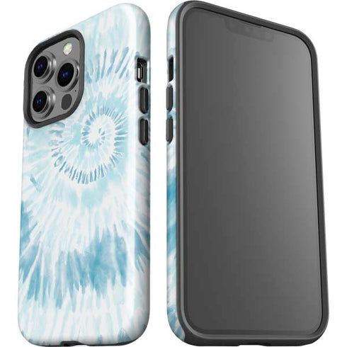 Blue and White Tie Dye iPhone 15 Pro Impact Case