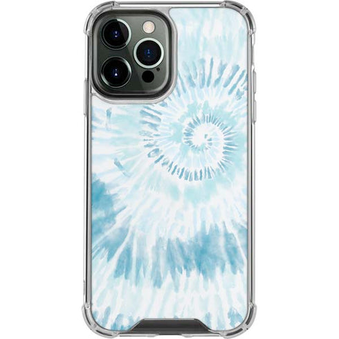 Blue and White Tie Dye iPhone 14 Pro Max Clear Case