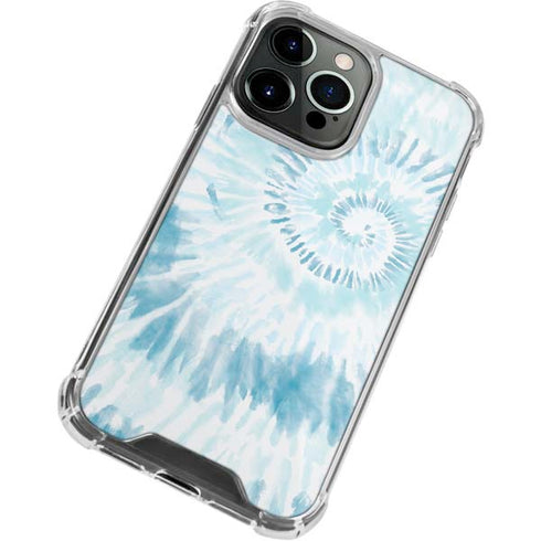 Blue and White Tie Dye iPhone 15 Pro Max Clear Case