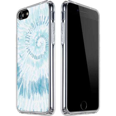 Blue and White Tie Dye iPhone SE (2nd & 3rd Gen) Clear Case