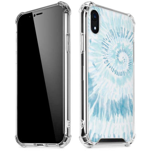 Blue and White Tie Dye iPhone XR Clear Case