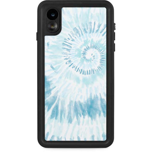 Blue and White Tie Dye iPhone XR Waterproof Case