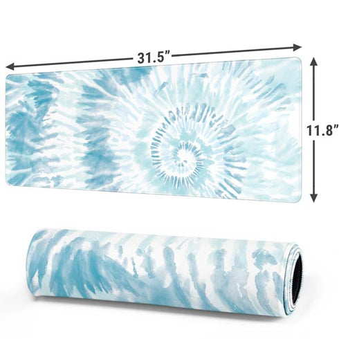 Blue and White Tie Dye Gaming Mouse Pad