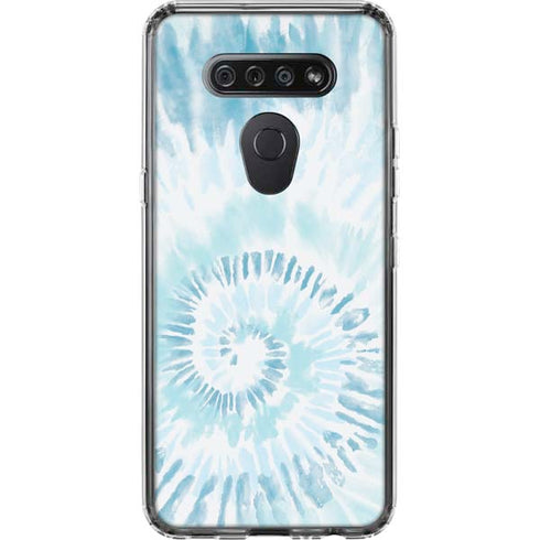 Blue and White Tie Dye LG K51/Q51 Clear Case