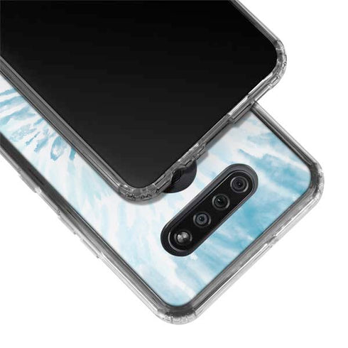 Blue and White Tie Dye LG K51/Q51 Clear Case