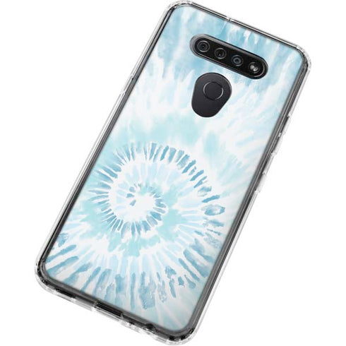 Blue and White Tie Dye LG K51/Q51 Clear Case