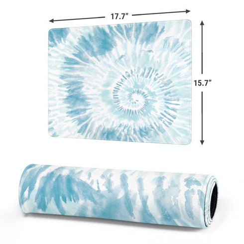 Blue and White Tie Dye Gaming Mouse Pad