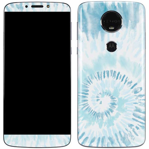 Blue and White Tie Dye Moto E5 Plus Skin