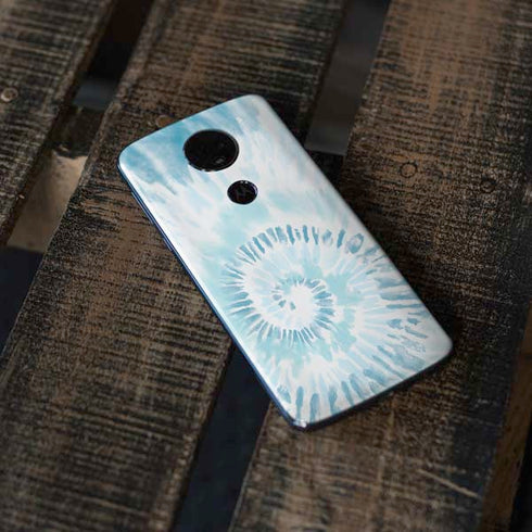 Blue and White Tie Dye Moto E5 Plus Skin