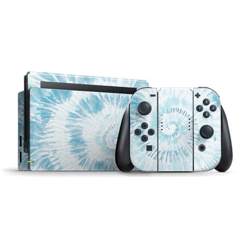 Blue and White Tie Dye Nintendo Switch Bundle Skin