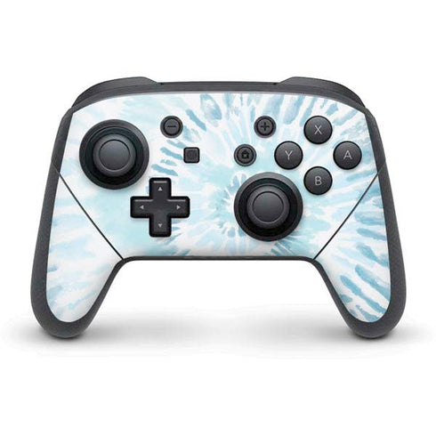 Blue and White Tie Dye Nintendo Switch Pro Controller Skin