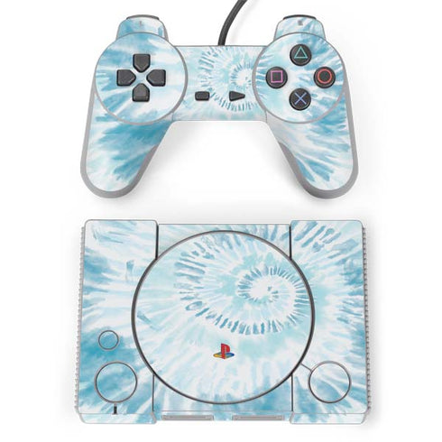 Blue and White Tie Dye PlayStation Classic Bundle Skin