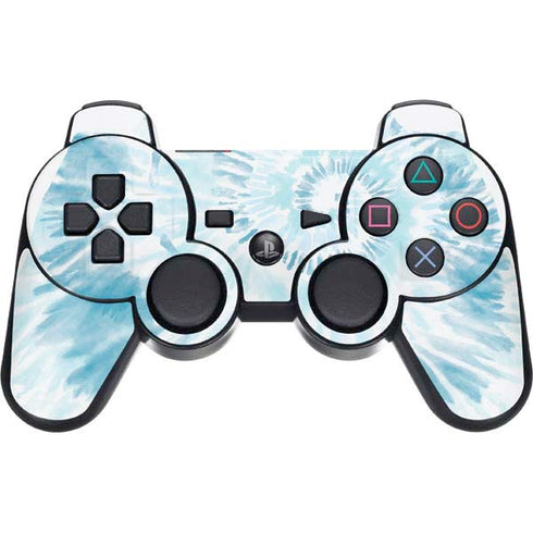 Blue and White Tie Dye PS3 Dual Shock wireless controller Skin