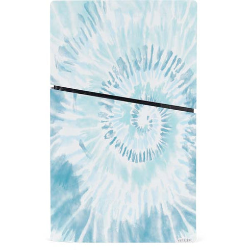 Blue and White Tie Dye PS5 Slim Digital Edition Bundle Skin