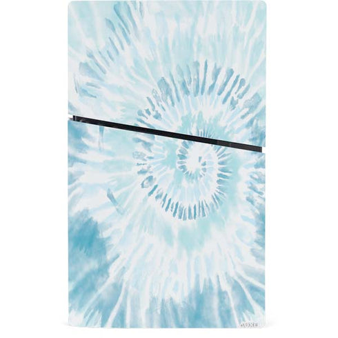 Blue and White Tie Dye PS5 Slim Digital Edition Console Skin
