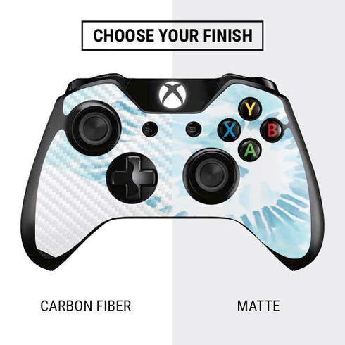 Blue and White Tie Dye Xbox One Controller Skin