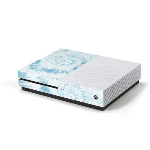 Blue and White Tie Dye Xbox One S Console Skin