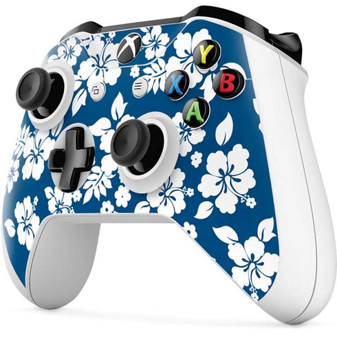 Blue and White Xbox One S Controller Skin