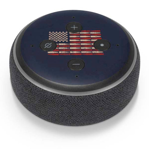 Blue Bullet American Flag Amazon Echo Dot Skin